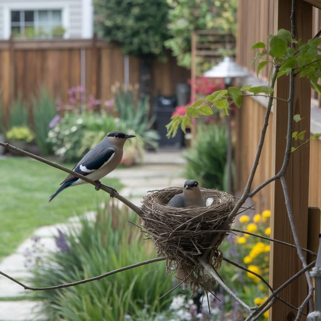 a bird sitting in a nest