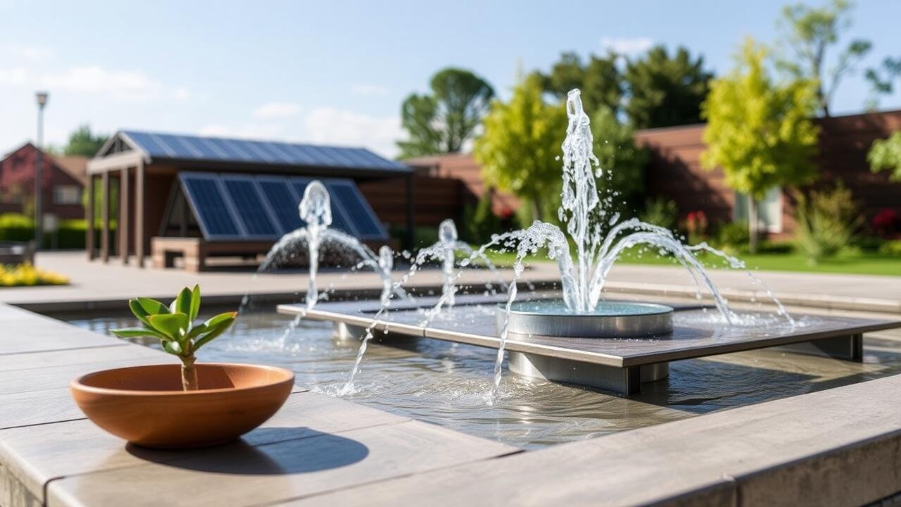 Solar water features