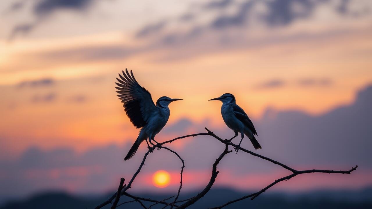 Birds at sunrise