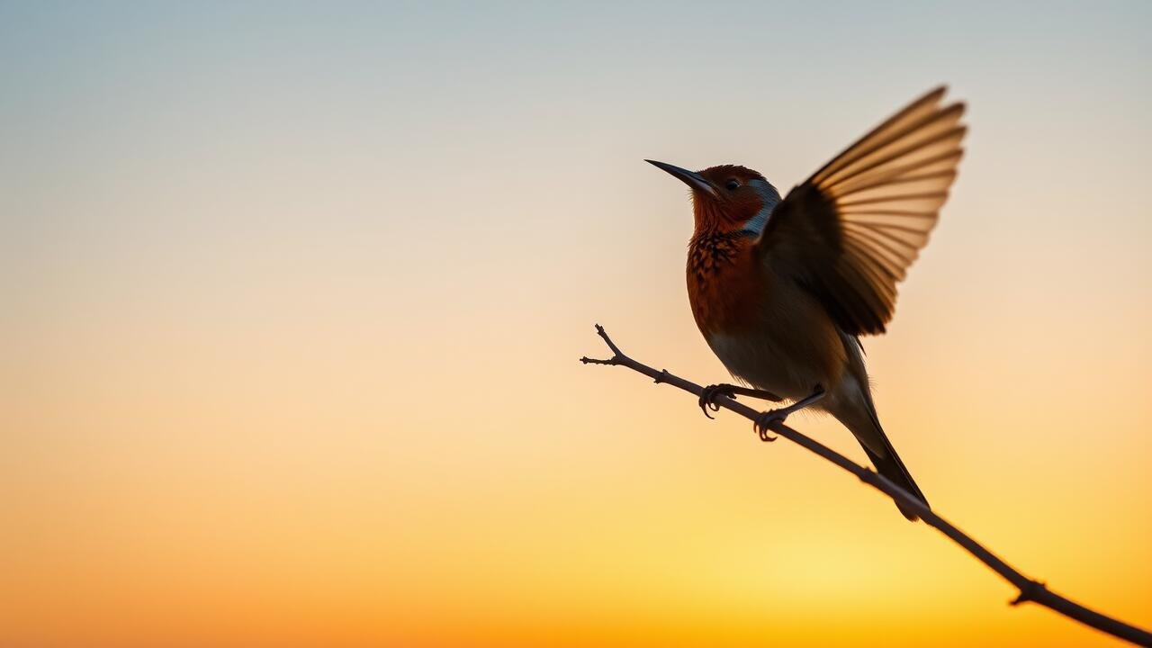 Birds singing at sunrise